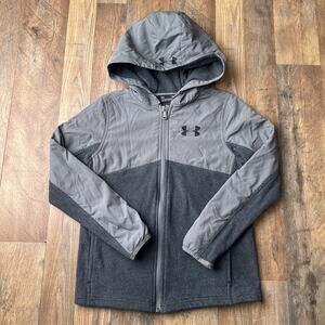 Under Armour Heathered North Rim Microfleece Jacket Boys Medium Gray Athletic‎